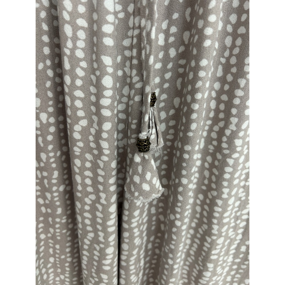 NWT Dress Forum Los Angeles Taupe White Dotted Jumpsuit V-Neck Jogger Small - Picture 12 of 15